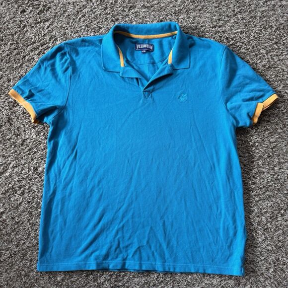 Vilebrequin Other - Vilebrequin Polo Shirt Mens 2XL Blue Regular Fit Pique Cotton Turtle Logo Preppy